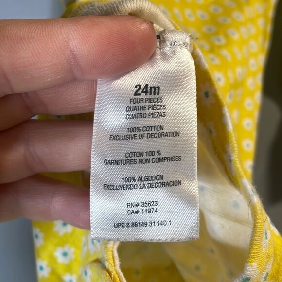 Carter’s long sleeves printed one piece baby girl 24 months-yellow - Picture 7 of 10